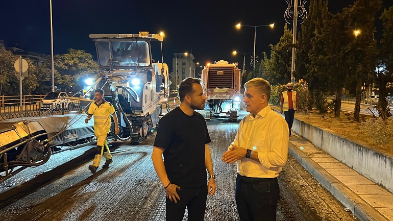 Ο Αντιπεριφερειάρχης Θεσσαλονίκης, Κώστας Γιουτίκας (δεξιά) και ο Δήμαρχος Π. Μελά, Δημήτρης Ασλανίδης