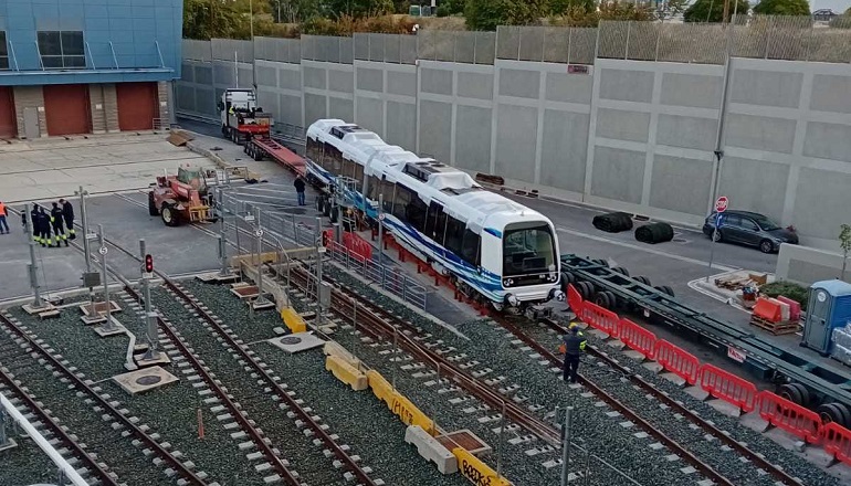 Άφιξη νέου συρμού στο αμαξοστάσιο του Μετρό Θεσσαλονίκης